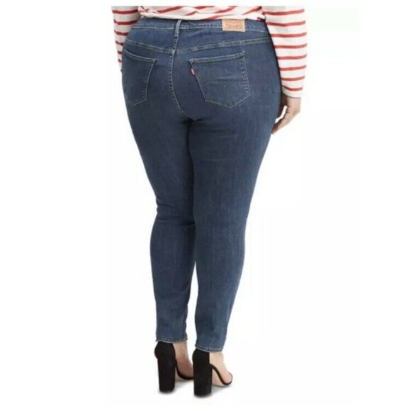 Levi's Women's Plus 711 Blue Denim Distressed Skinny Jeans Size 16W - Picture 12 of 12